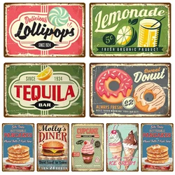 Dount Retro Tin Sign Poster Vintage Wall Posters Metal Sign Decorative Wall Plate Kitchen Plaque Metal Vintage Decor Accessories