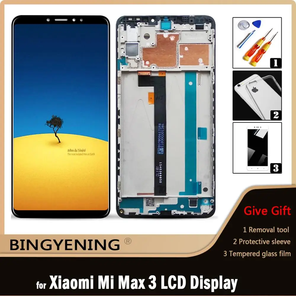 For 6.9 inch Xiaomi Mi Max 3 2160x1080 LCD Display Screen Touch Digitizer Assembly With Frame Replace