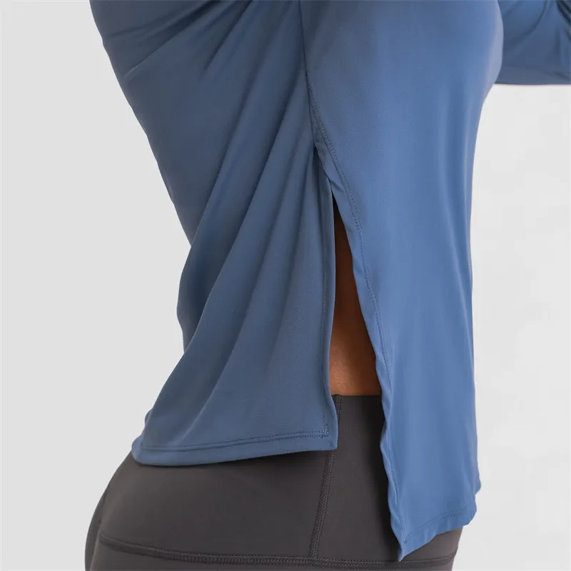 Nepoagym LIFEGO Tie Side Long Sleeve Workout Tops Women Loose Fit Yoga Top Brushed Fabric Lightweight Sports Shirt Yoga Tops