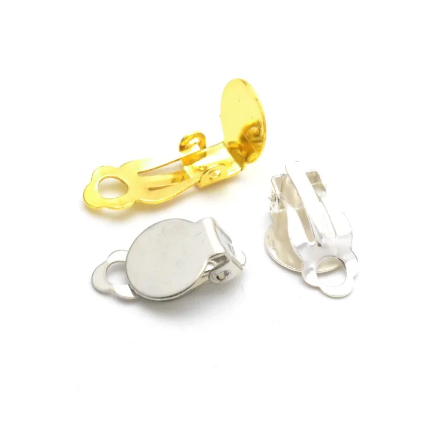 Jewelry Findings Diy 10PCS Metal Iron With holes Flat Blank Ear Clip for Earring Jewelry Accessories