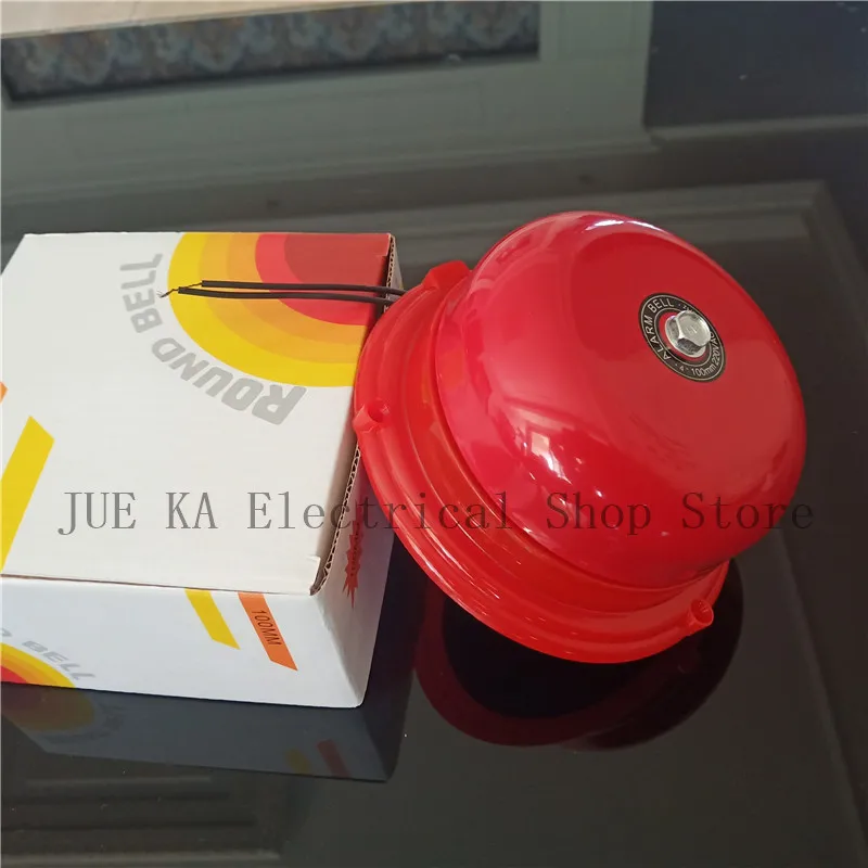 AC 220V 150mm 6 inch Dia Schools Fire Alarm Round Shape Electric Bell Red