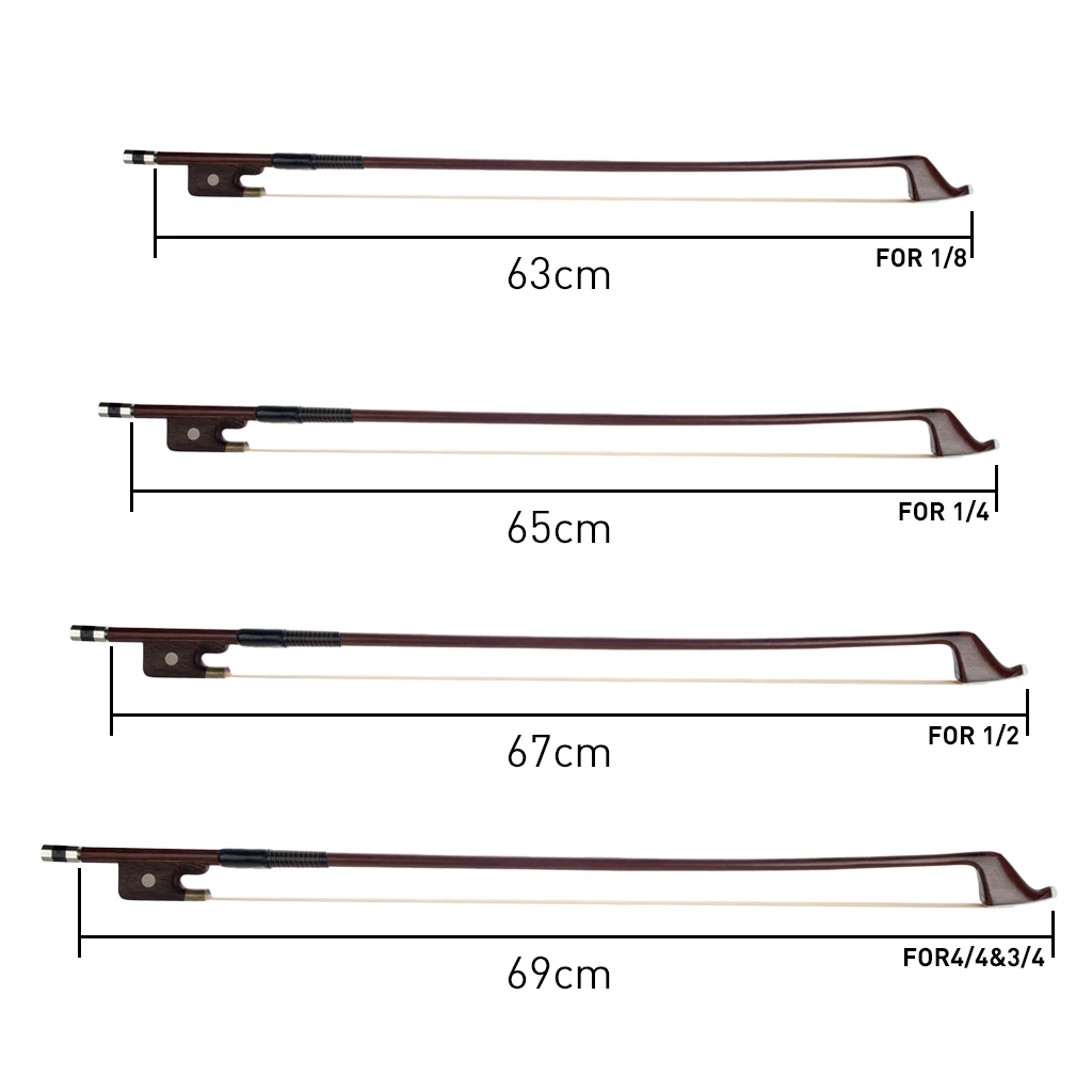 NAOMI 4/4 3/4 1/2 1/4 1/8 Double Bass Bow Brazilwood Round Stick White Mongolia Horsehair Sheep Skin Grip Well Balanced