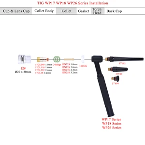 TIG Kaynak Yüksek Sıcaklık Kiti cam kupa Vücut Setleri Lensler Gaz WP17 18 26 Cımbız Güdük #12 12 Adet 12-en çok satan, meşale, tıg kaynağı, yüksek frekanslı №7