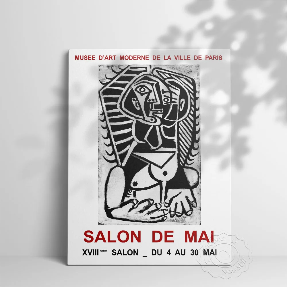 Picasso Musee D'Art Moderne De La Ville De Papis Exhibition Poster, Picasso Salon De Mai Abstract Art Prints, Home Decor Mural