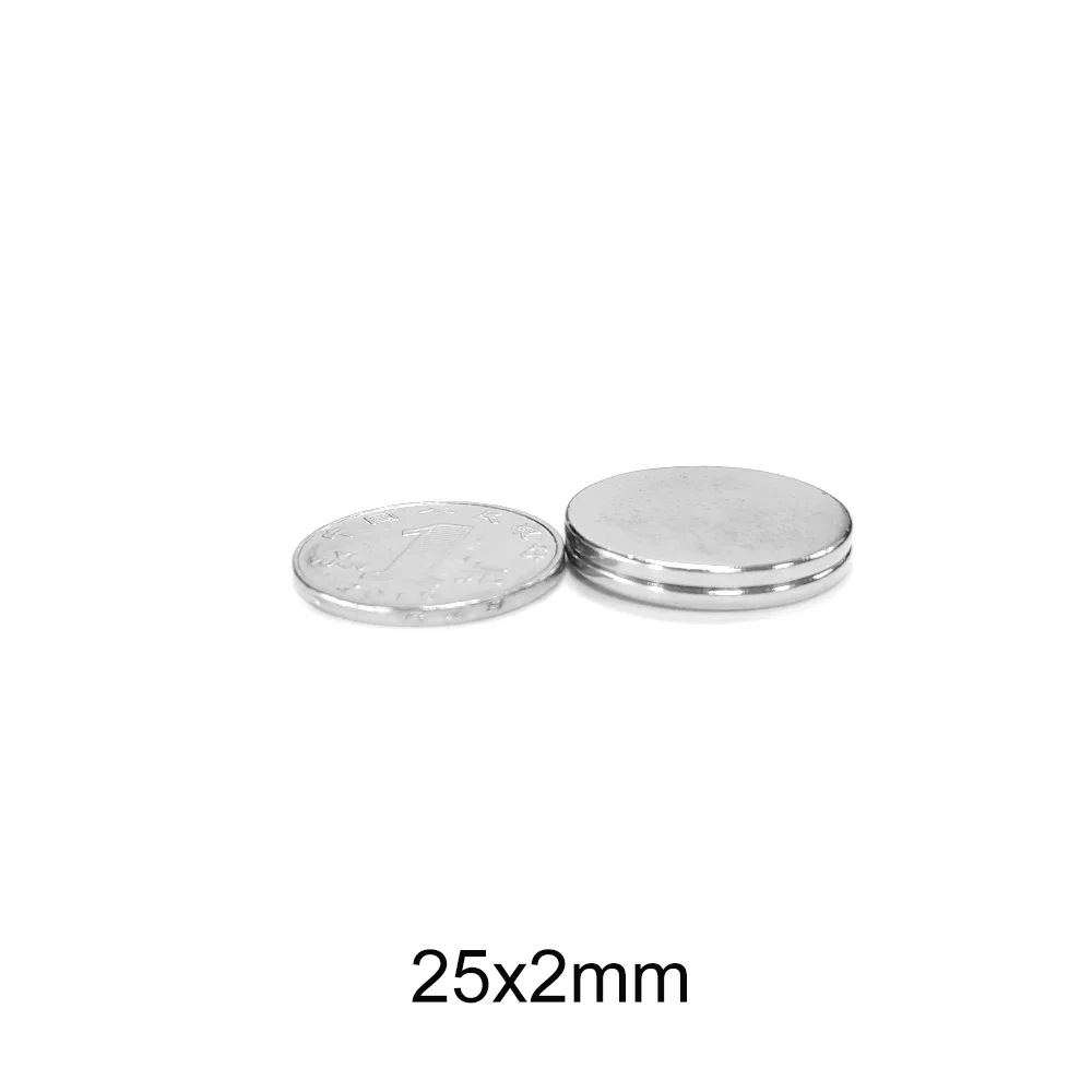 5/10/20//30/50PCS 25x2 Round Powerful Magnetic Magnet 25mmx2mm Sheet Neodymium Magnet 25x2mm Permanent NdFeB Strong Magnets 25*2