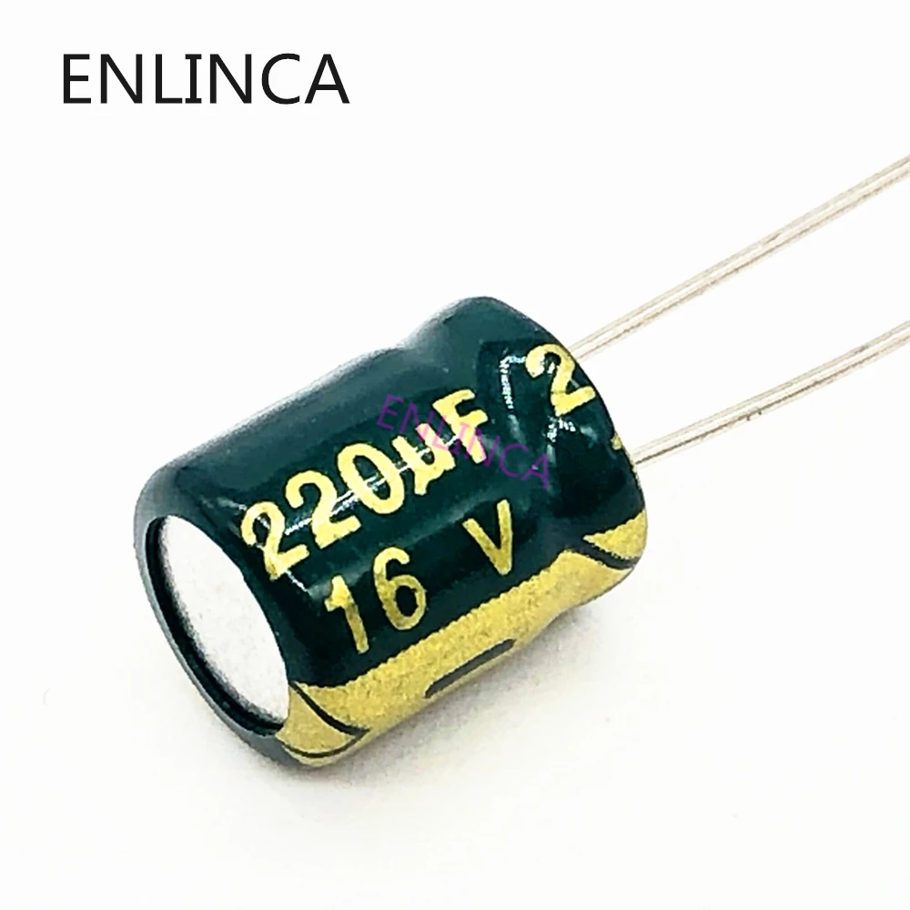 

20pcs/lot BC06 220uf16V Low ESR/Impedance high frequency aluminum electrolytic capacitor size 6*7 16V 220uf 20%