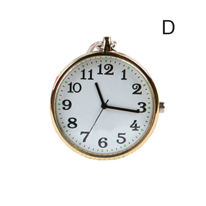 Newly Fashion Pocket Watch Small Round Dial Quartz Analog Keychain Pocket Watch Clock