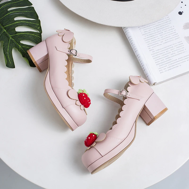 Lolita Tea Party Shoes Japanese Bow Mid Heel Student Shoes Sweet Girl Shoes Lolita uniform shoes sweet student princess shoes