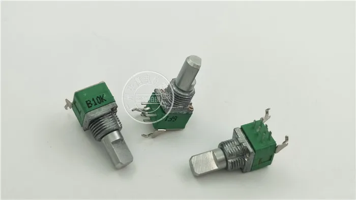 Original new 100% RK097G horizontal double potentiometer B10K handle length 15MMF mounting hole 9MM (SWITCH)