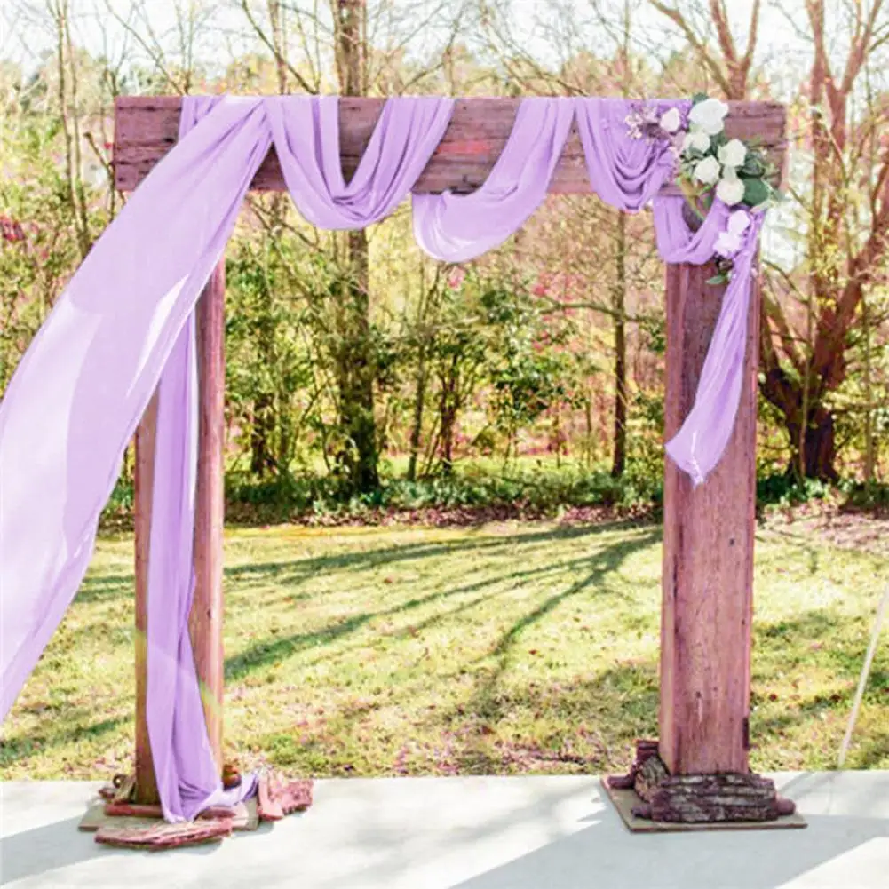 Table Runner Solid Color Decorative Romantic Chiffon Wedding Table Runner for Bridal Showers