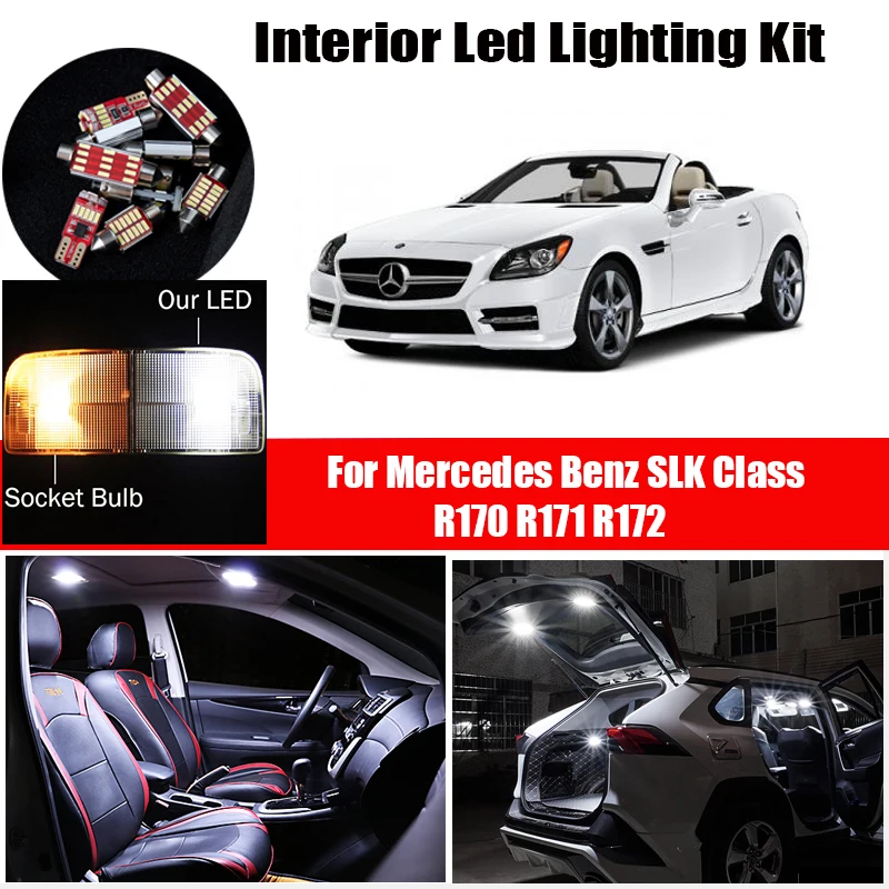 Canbus Interior LED Bulbs For 1996-2015 Mercedes Benz SLK Class R170 R171 R172 Vehicle Indoor Dome Map Light Kit Car Accessories