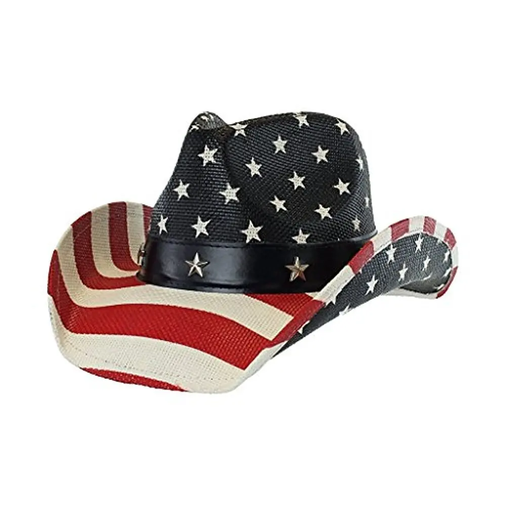 2021 new cowboy hat American flag retro curling hat western cowboy hat outdoor riding hat travel sports hat