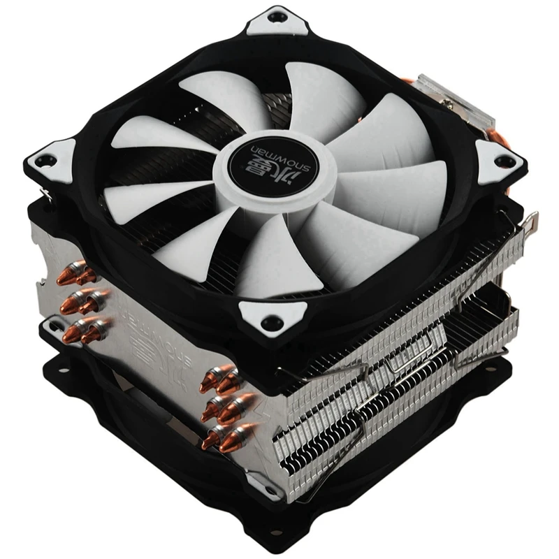 SNOWMAN M-T6 4PIN CPU Cooler Master 6 Heatpipe Double Fans 12cm Cooling Fan LGA775 1151 115X 1366 Support  AMD