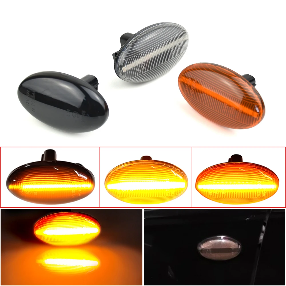 2Pcs Dynamic LED Side Marker Light Turn Signal Sequential Blinker Lamp For Subaru Liberty Forester Impreza Wrx Sti 2002-2007