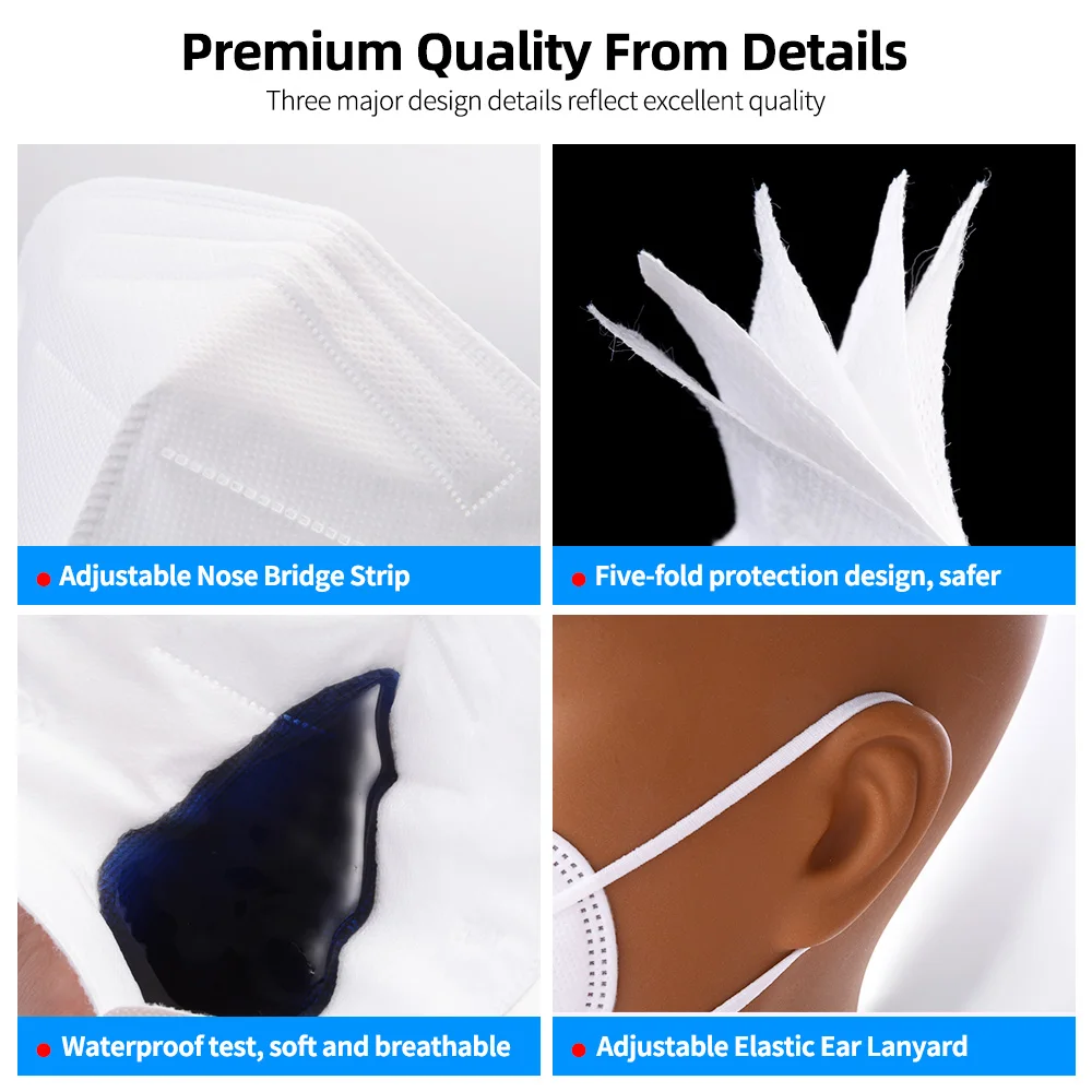 Mascarilla FFP2 reutilizable para niños, máscara aprobada, kn95, 10-100 Uds.