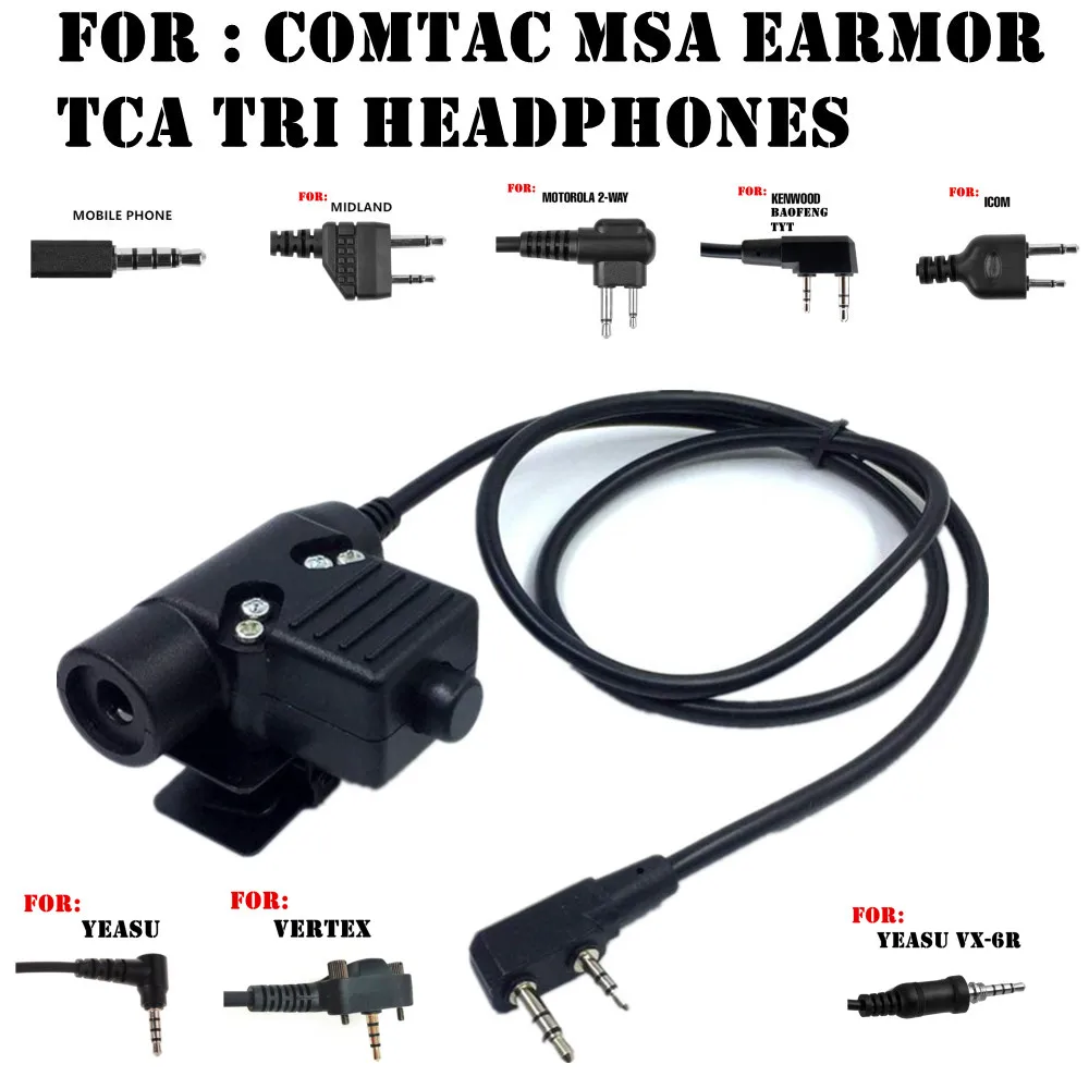 Tactical  U94 PTT Headset Accessory PTT For COMTAC MSA EARMOR TCA TRI Headphones for baofeng icom midland motorola YEASU radio