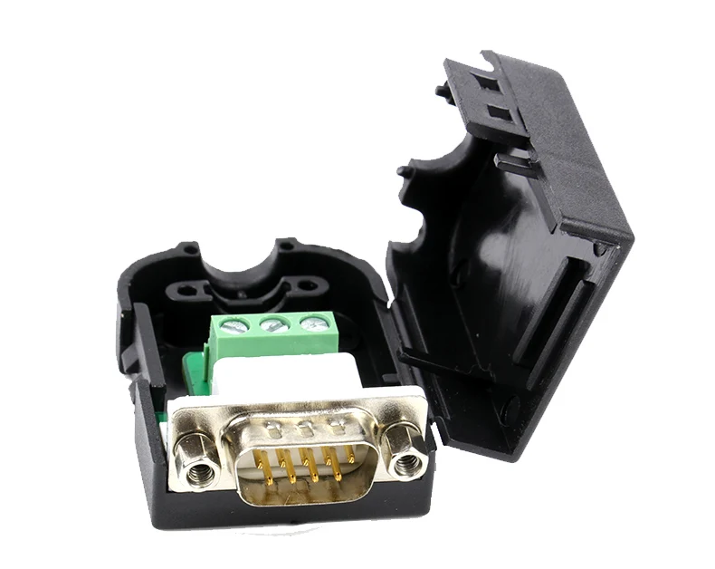 DB9 لحام خالية 235 ربط المكونات الذكور الإناث المقبس مشبك قذيفة عدة RS232 9 دبوس المنفذ التسلسلي RS232 واجهة D-Sub9 محول