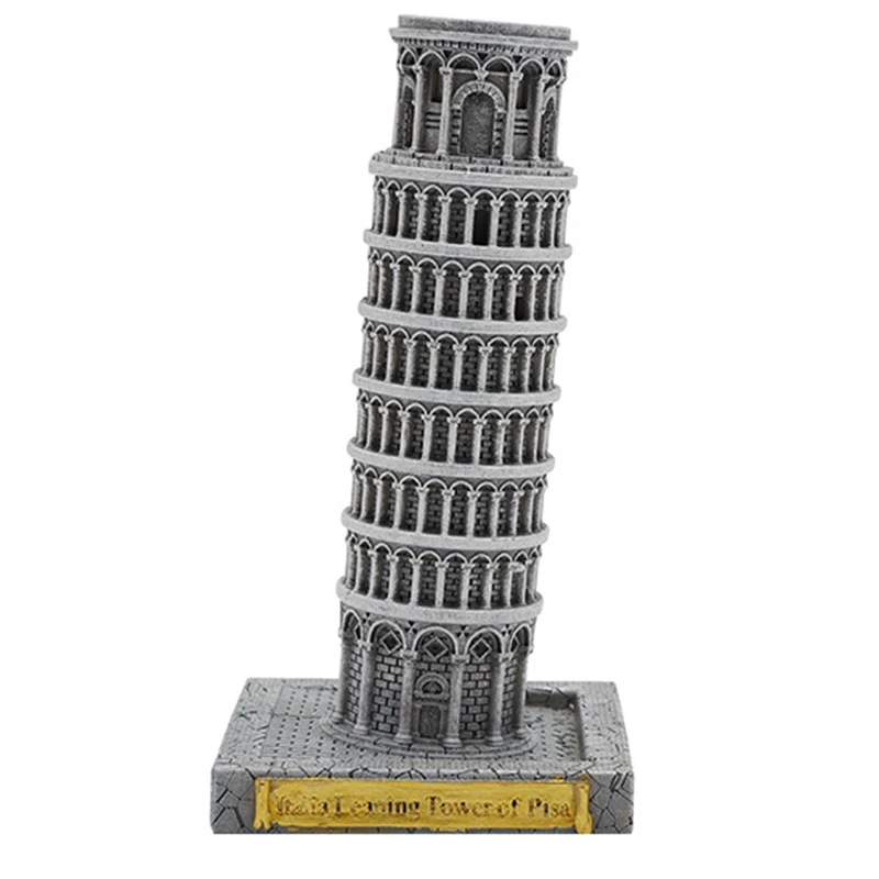 Hot Sale Leaning Tower of Pisa, Italy Creative Resin Crafts World Famous Landmark Model Tourism Souvenir Gifts Collection