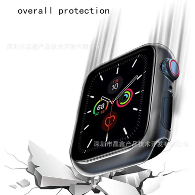 Tempered glass screen protector for Apple Watch Series 8 ultra 7 SE 6 5 4 40-45mm, transparent HD protective cover