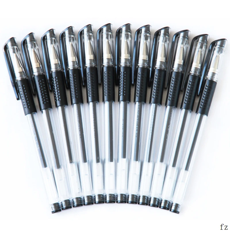 

500 Pcs Black Neutral Pens 0.5mm Plastic Gel Pen Refill Replace Pen for Office School Supplies