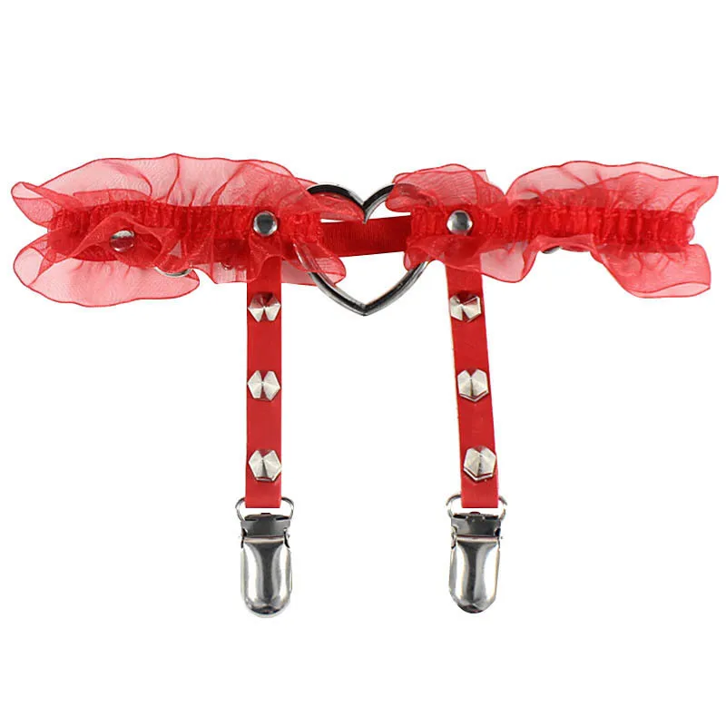 حزام رباط مثير بدانتيل Bdsm قلب الساق خاتم هاراجوكو بانك قوطي ضيق الرباط المرأة مرونة الساق تسخير عبودية حزام الحمالة