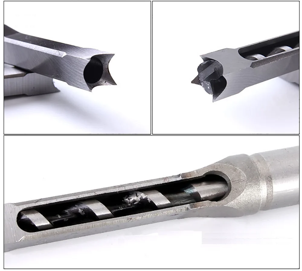 Bor Sekrup Kotak HSS, Pahat Tenon, Bor Putar Slot Kayu, Gergaji Panjang 6Mm-25Mm