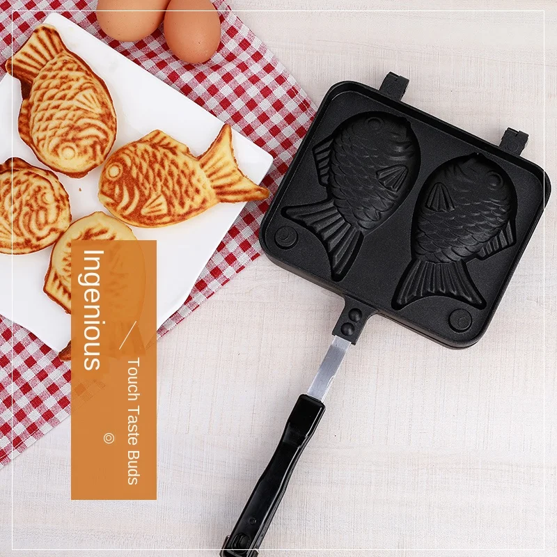 

Fish-shaped baking dish waffle pan machine pancake double pan stainless steel frying pan household cake tool WF