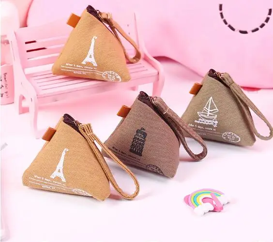 Korean Cute Canvas pocket bag creative retro zongzi receipt bag