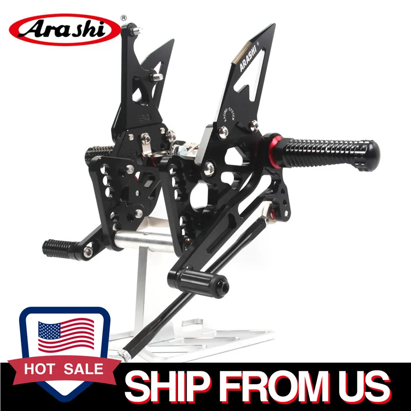 US Stock CNC Adjustable Rearset For SUZUKI GSXR1000 2005 2006 Footrests Foot Pegs Pedal Footrest GSX-R GSXR 1000 GSX1000R K5 K6