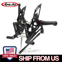 US Stock CNC Adjustable Rearset For SUZUKI GSXR1000 2005 2006 Footrests Foot Pegs Pedal Footrest GSX-R GSXR 1000 GSX1000R K5 K6