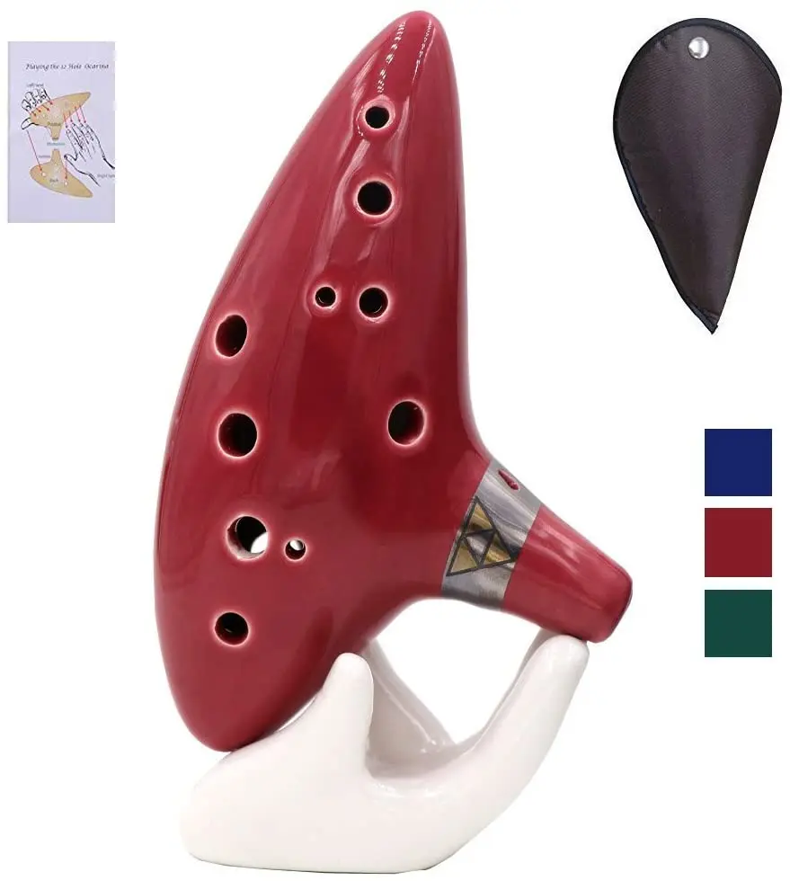 Ocarina Instrument 12 Hole - Ocarina Zelda Alto C with Songbook Bag Rope - Gift for Children Beginners Zelda Fans