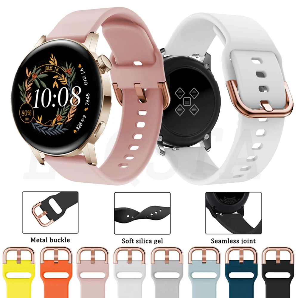 ซิลิโคน20มม.สำหรับนาฬิกา Huawei GT 3/GT3 42Mm Amazfit GTS/2/2e/GTS2 Mini/GTR 42มม./GTR2/2E กีฬานาฬิกาสร้อยข้อมือ
