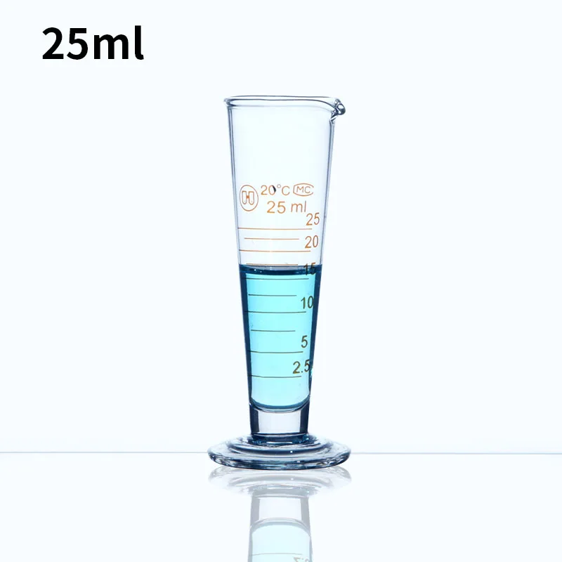 Glass triangular measuring cup scale conical measuring cup measuring cylinder 5/10/20/25/50/100/250/500m