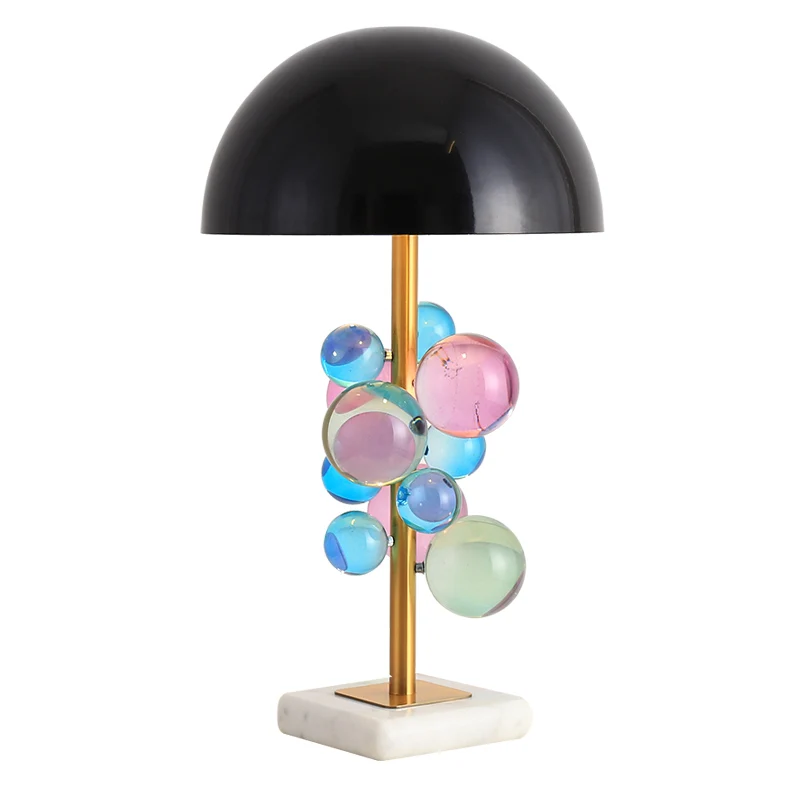 

Art Deco Bubbles Crystal Marble Gold Black White Designer Table Lamp Desk Lamp.LED Desk Lamp For Bedroom Foyer