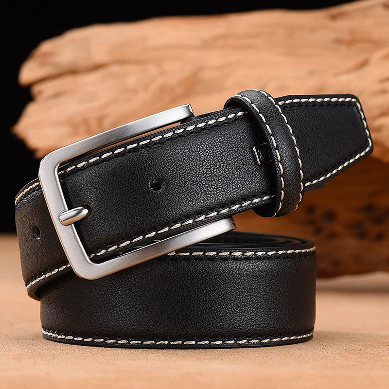 New Fashion Classic Vintage Pin Buckle Leather Belt Male Belt Men Cow Genuine Leather Luxury Strap Male Belts For Men