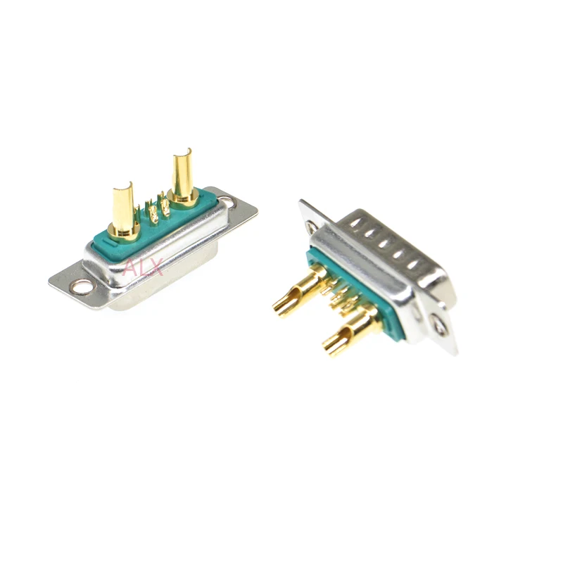 1PCS 7W2 30A Gold plated MALE FEMALE high current CONNECTOR D-SUB adapter solder type 5+2 plug jack high power 7 Power Position