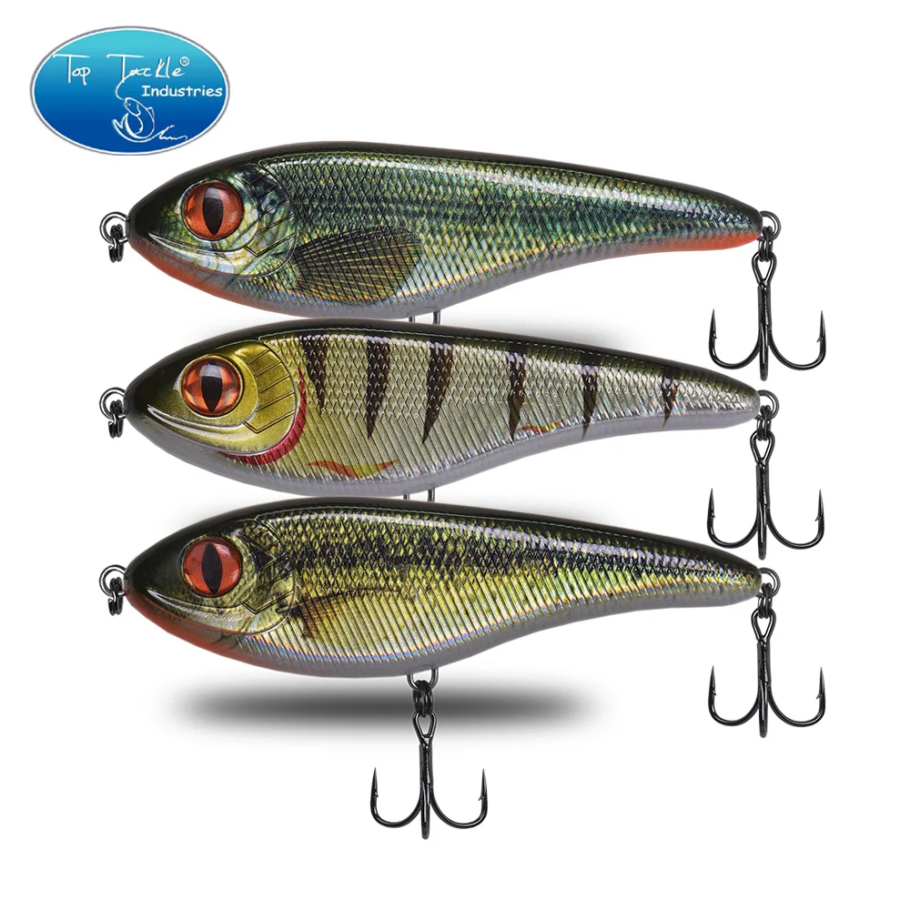 slow sinking jerk bait high quality fishing lure CF LURE Muskie Pike  Hard Bait Fishing Lure With Strengthen Treble Hooks