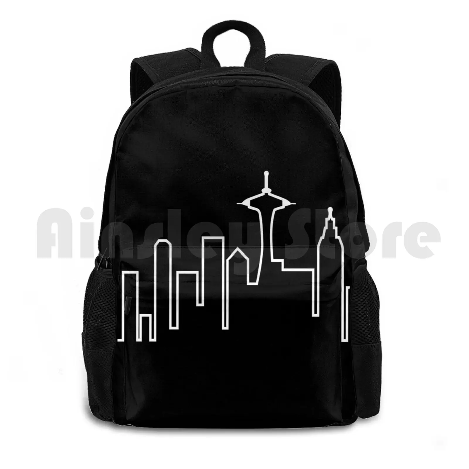 Seattle Skyline ( Frasier ) Outdoor Hiking Backpack Riding Climbing Sports Bag Cafe Nervosa Frasier Cafe Nervosa Sign Frasier