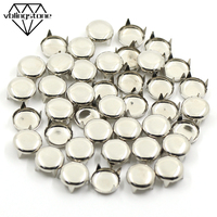 100Pcs Metal Studs Round Four Claw Rivets For Leather Sliver 6/7/8/9/10/12MM Studs Rivets For Clothes Accessories For Bags DIY