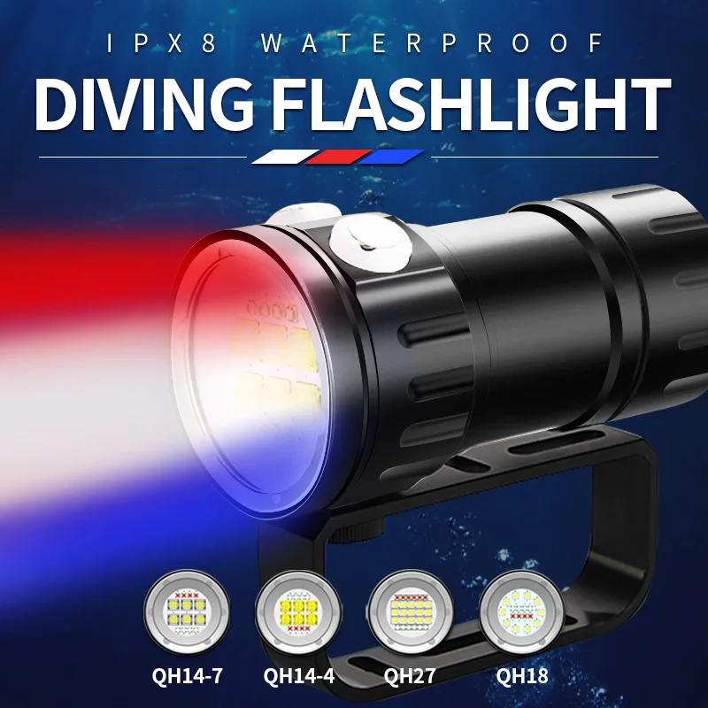 

Super Bright Professional 27 LED Diving Flashlight Portable Scuba Dive IPX8 Waterproof Tactical Torch Lamp For Diving Powerful