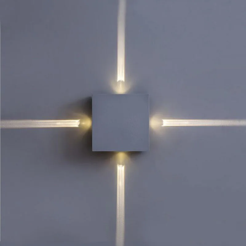 10pcs AC85V-265V Wall Mounted Aluminum Modern Wall Sconce Round/Square 4*3W Cool White LED Wall Light Decoration Home Lighting