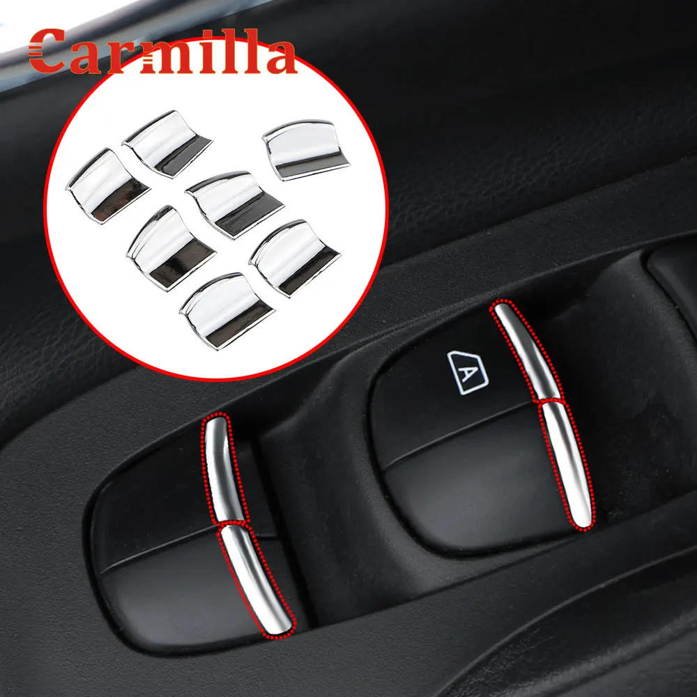 Carmilla Car Styling for Renault Koleos Samsung QM6 2017 - 2020 Interior Window Lifte Protection Cover Trim Sticker