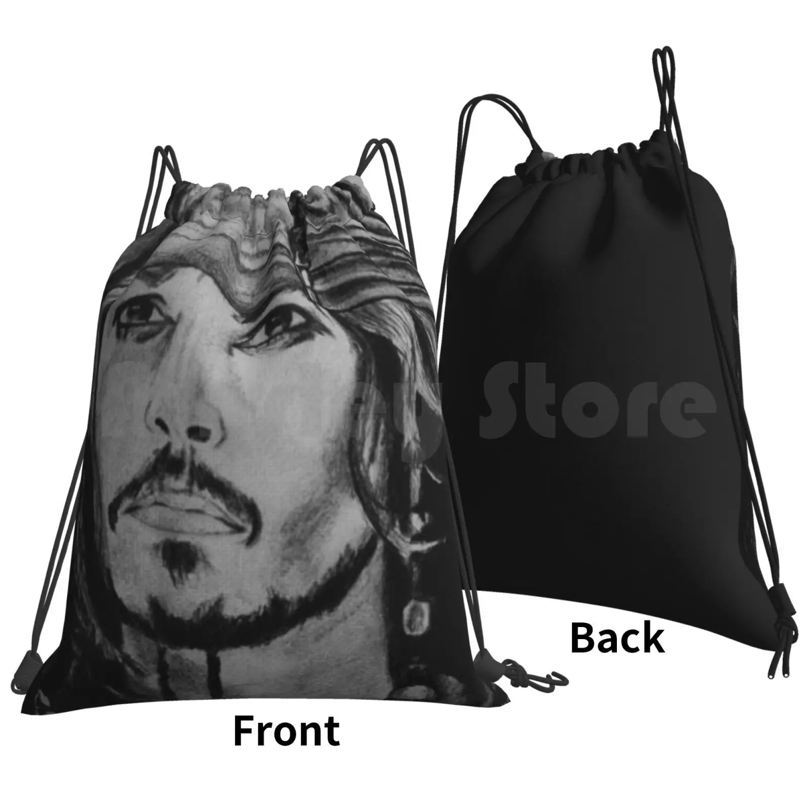 Backpack Drawstring Bags Gym Bag Waterproof Johnny Depp Depp Johnny Separated Tags Please Thank You Pirates