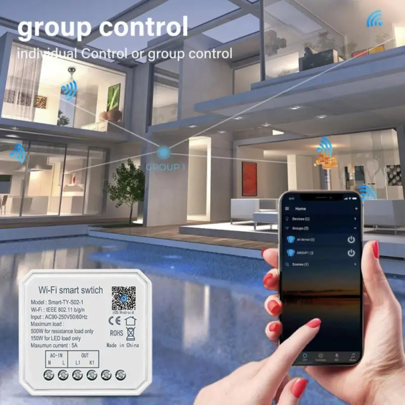 Tuya WiFi Mini Smart Switch Modul 2-Gang DIY Schalter Steuerung Timer Arbeit Mit Smart Leben Remote Voice Control Alexa Google hause