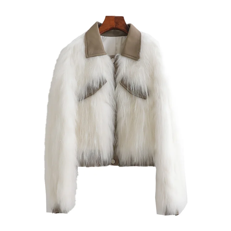 

Luxury Genuine Raccoon Fur Jacket Autumn Winter Women Warm Coats Outerwear LF21092KQN