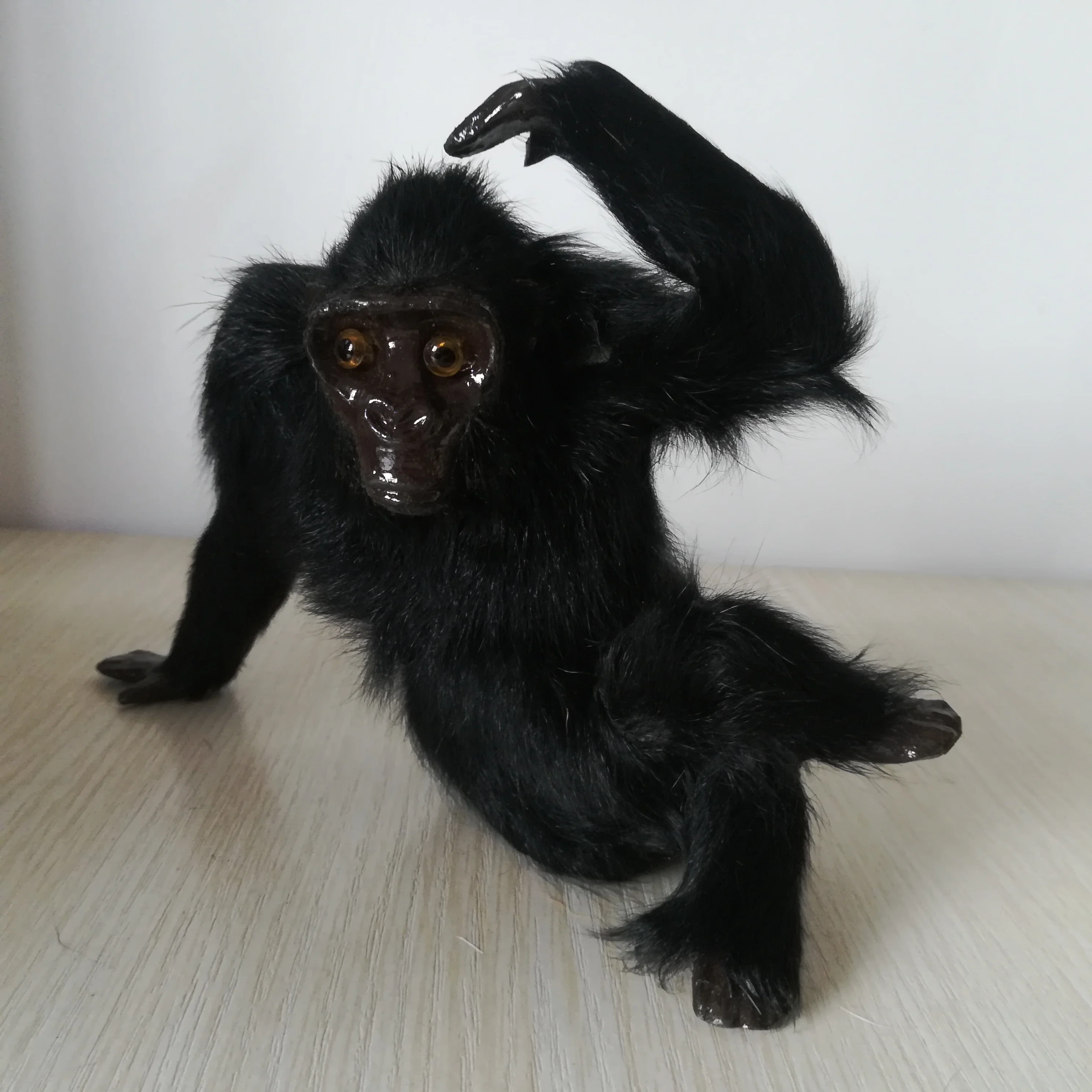 real life toy orangutan hard model 18x7x14cm plastic&furs black orangutan model handicraft prop home decoration gift b2002