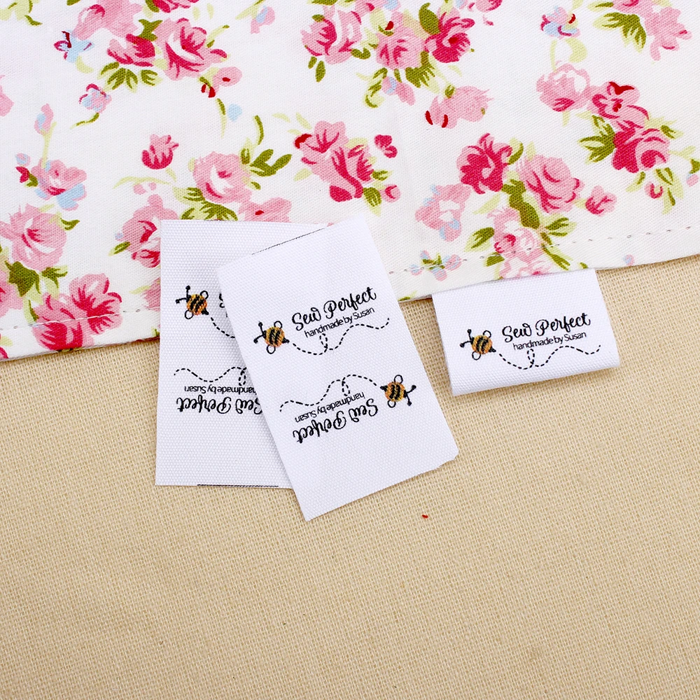 Custom Clothing Labels, Brand Tags , Organic Cotton Ribbon Labels, Logo or Text, Fast Delivery, MD3042