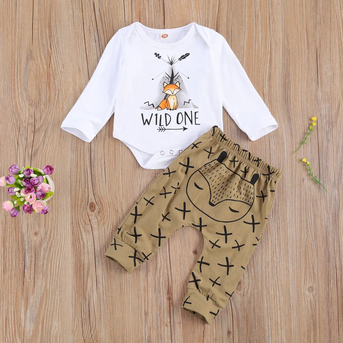 Fox Print Baby Outfit Set 2
