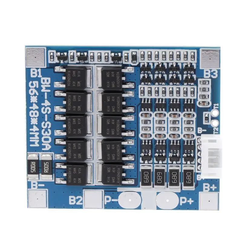 New 4S 30A 12.8V w/Balance 3.2V LiFePo4 LiFe 18650 Battery BMS Protection PCB Board