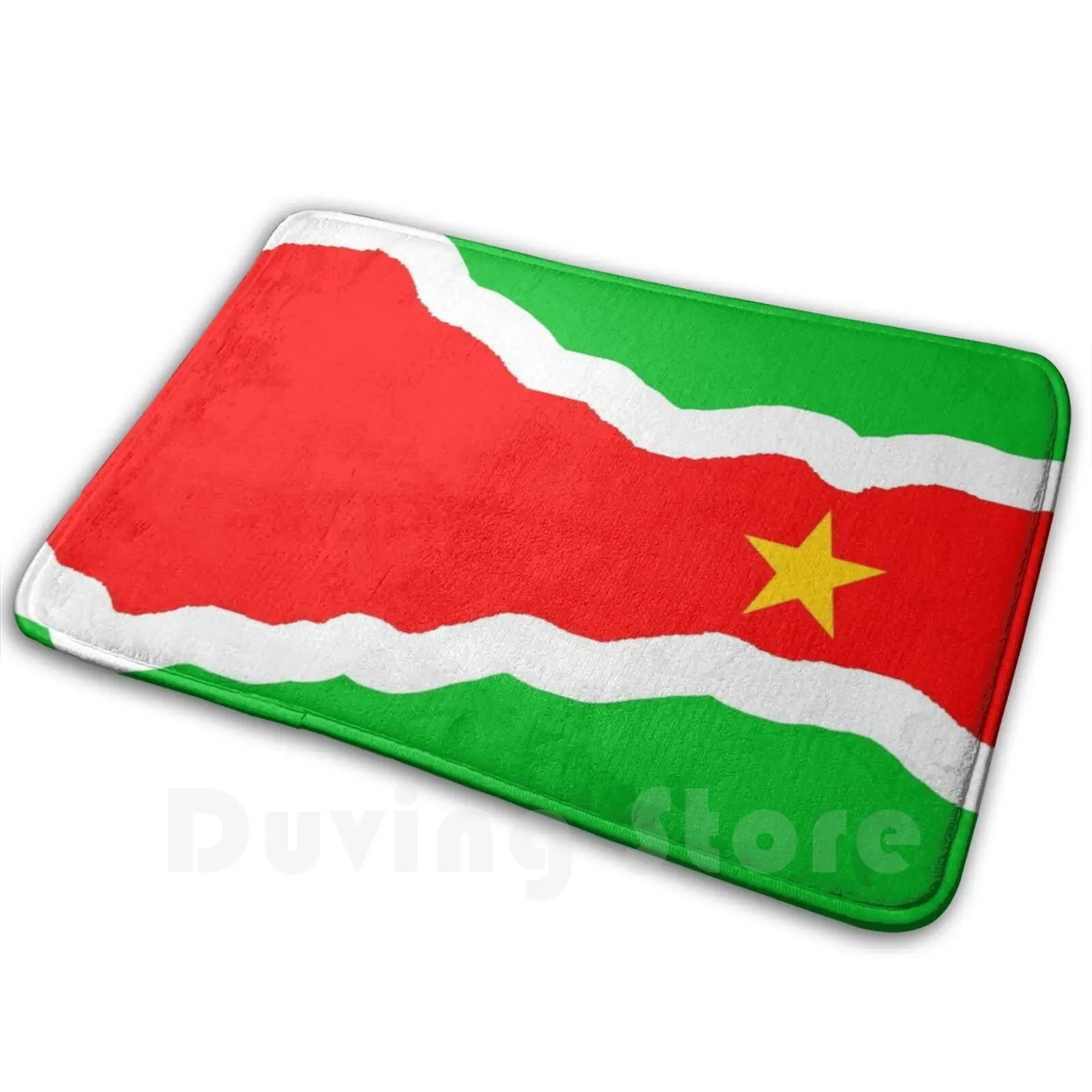 Surinamese Flag , Off Center Soft Non-Slip Mat Rug 2704 Carpet Cushion Suriname Sranang Flag Nation Country South America